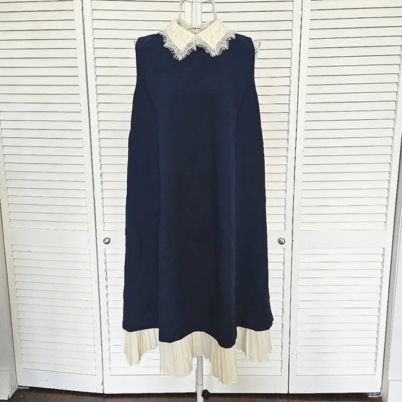 navy and cream shift dress K Design